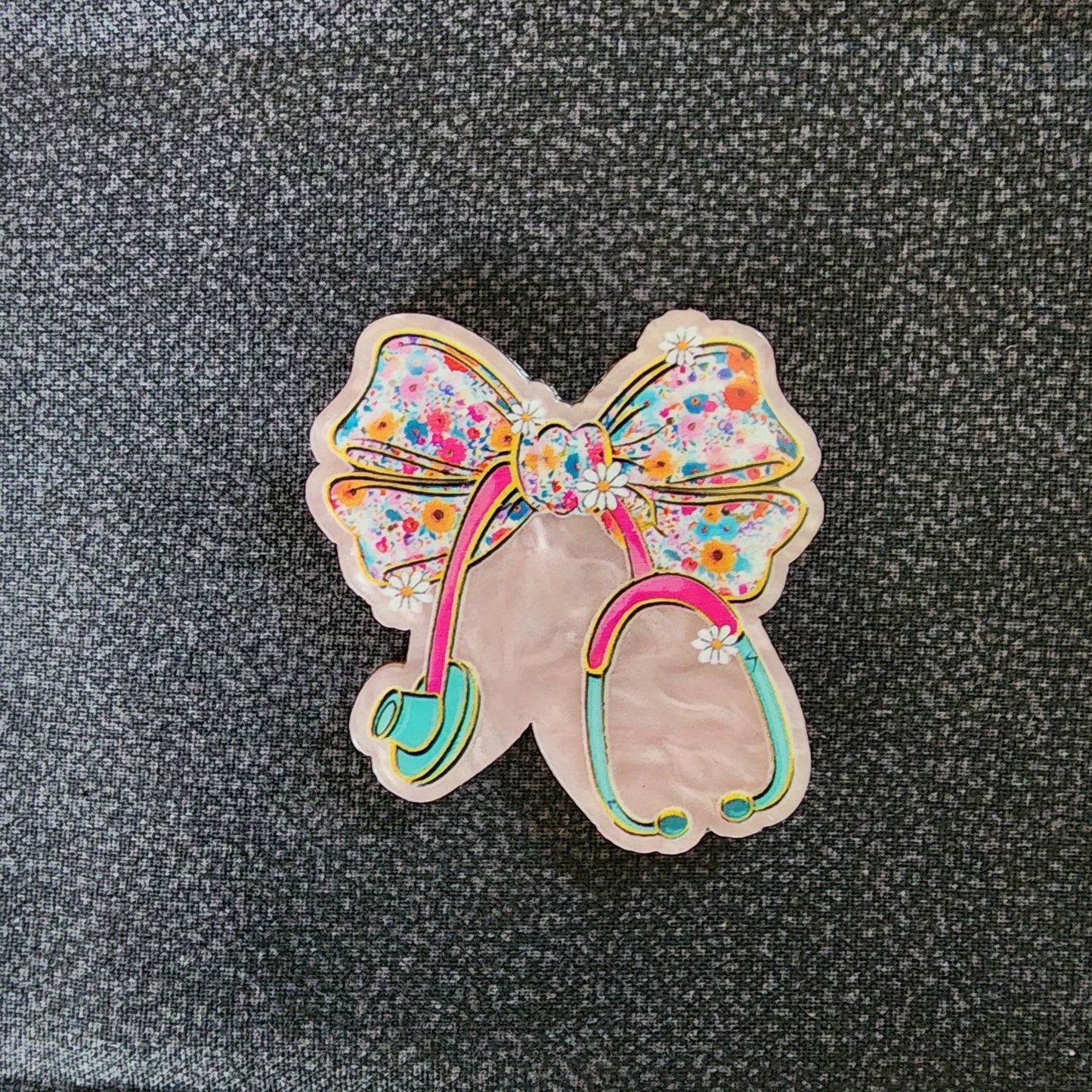 Badge Reel - Bow w/stethoscope