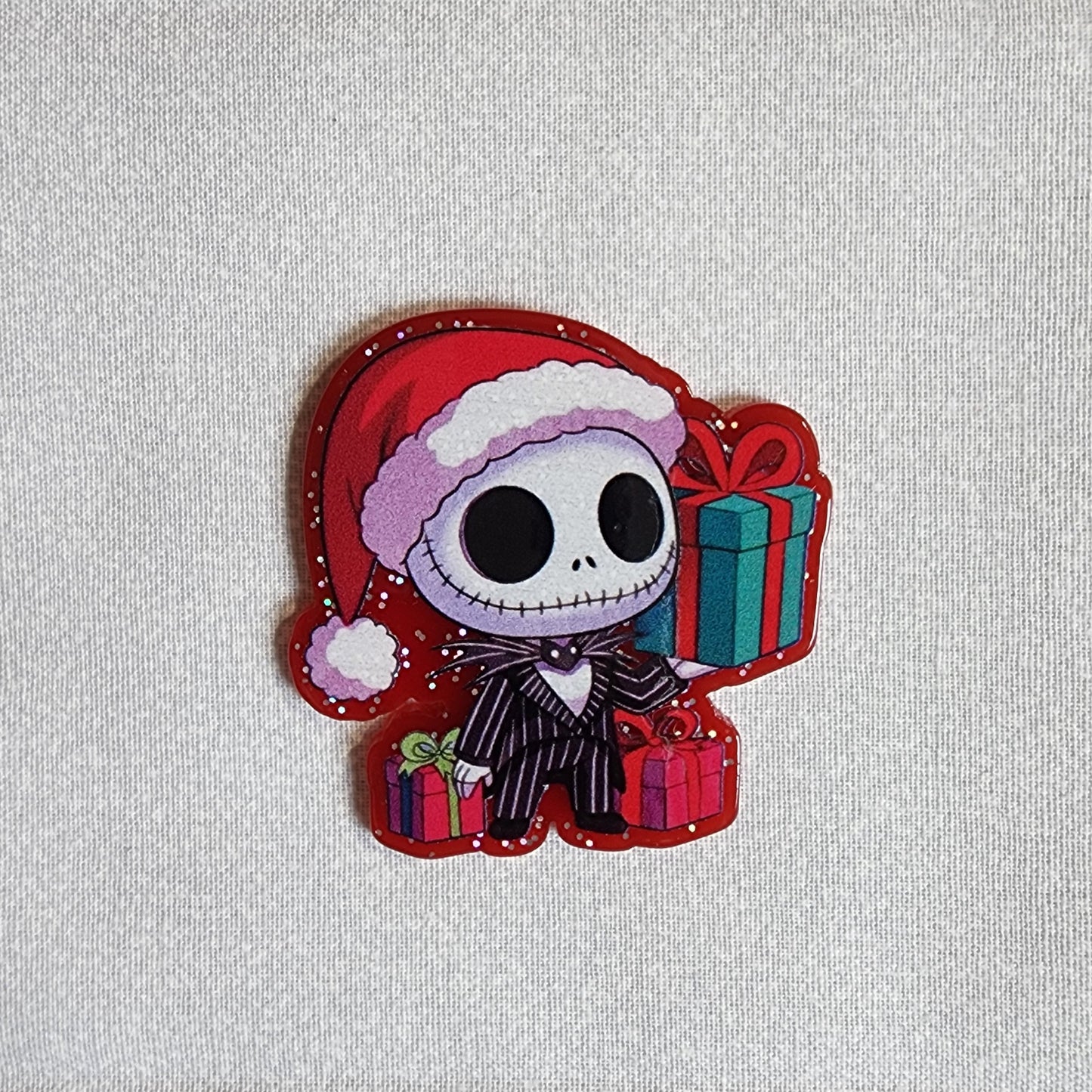 Badge Reel - Christmas Skeleton