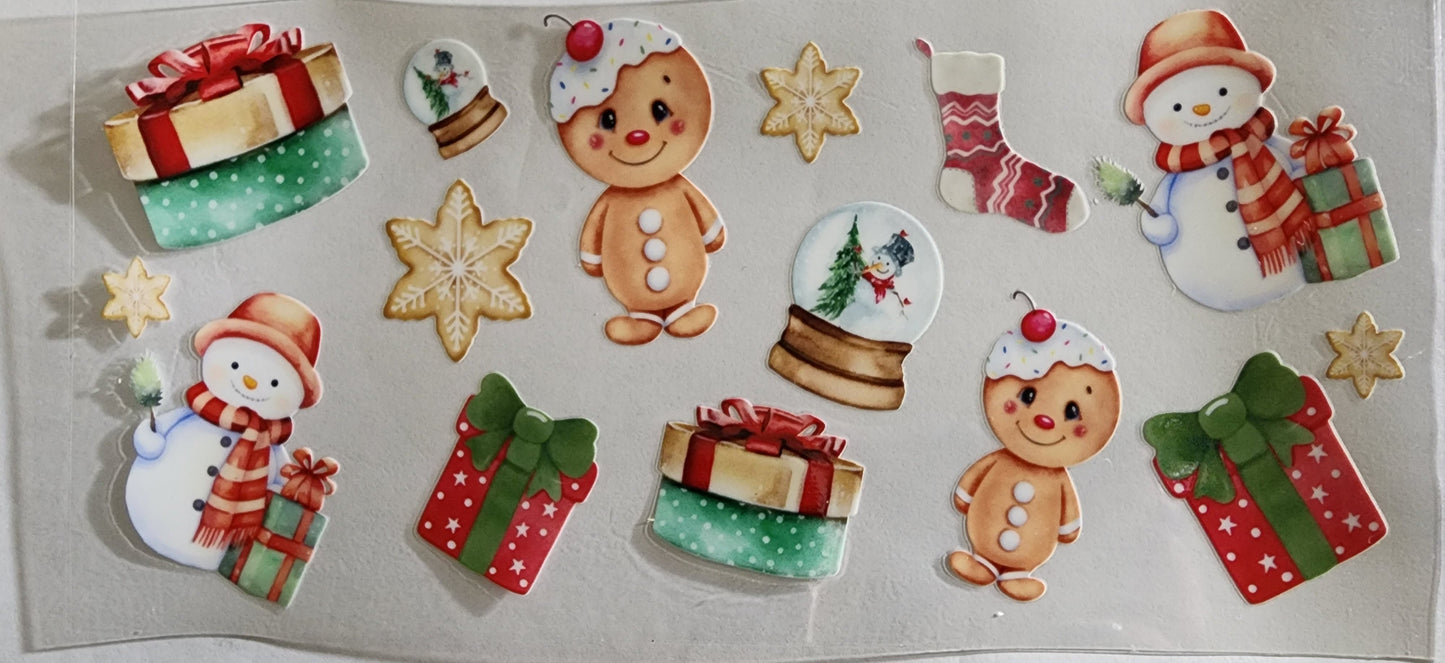 Gingerbread man and Snowman