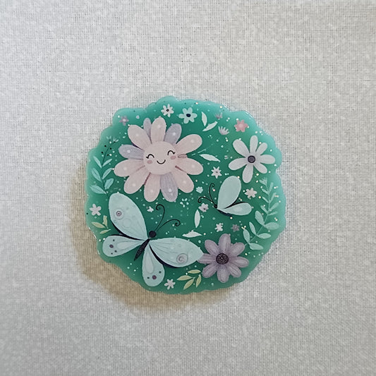 Badge Reel - Flowers and Butterflies
