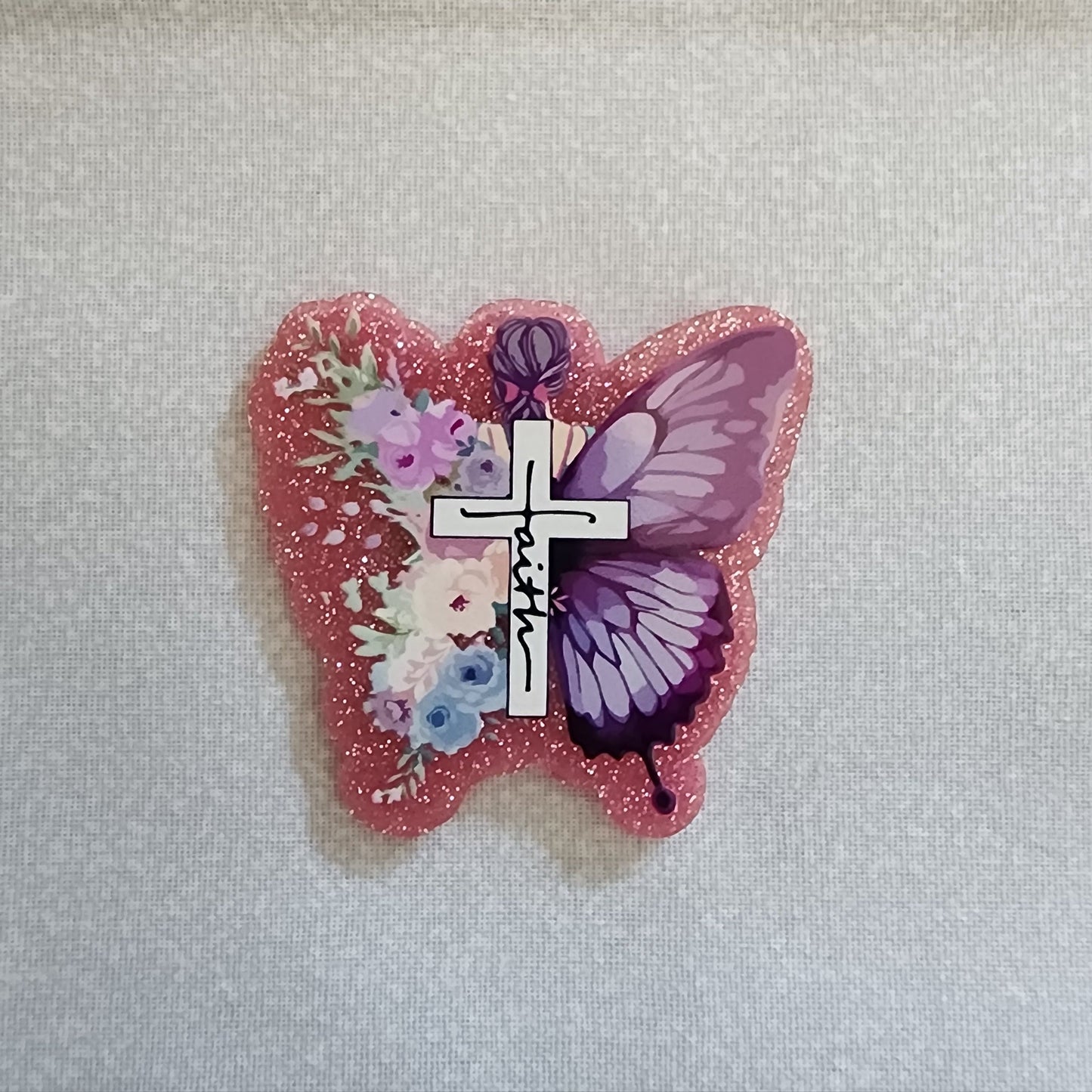 Badge Reel - Faith Butterfly