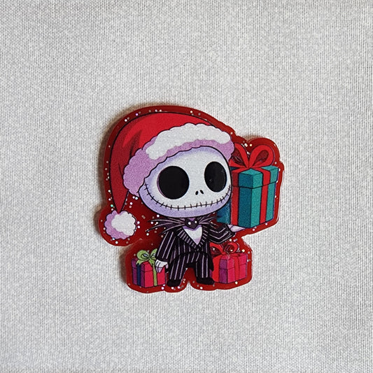 Badge Reel - Christmas Skeleton