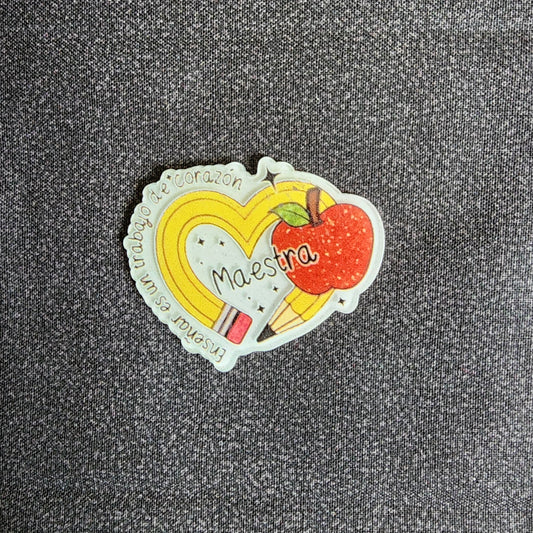 Badge Reel - Teacher & Apple (Spanish)