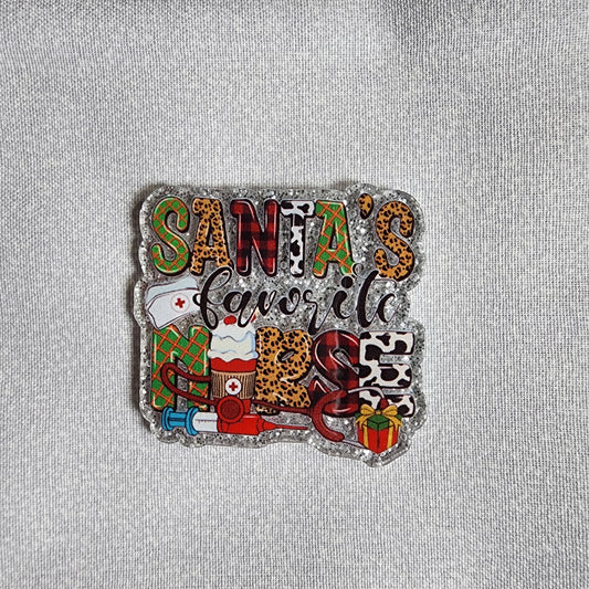 Badge Reel - Santa's Favorite Nurse