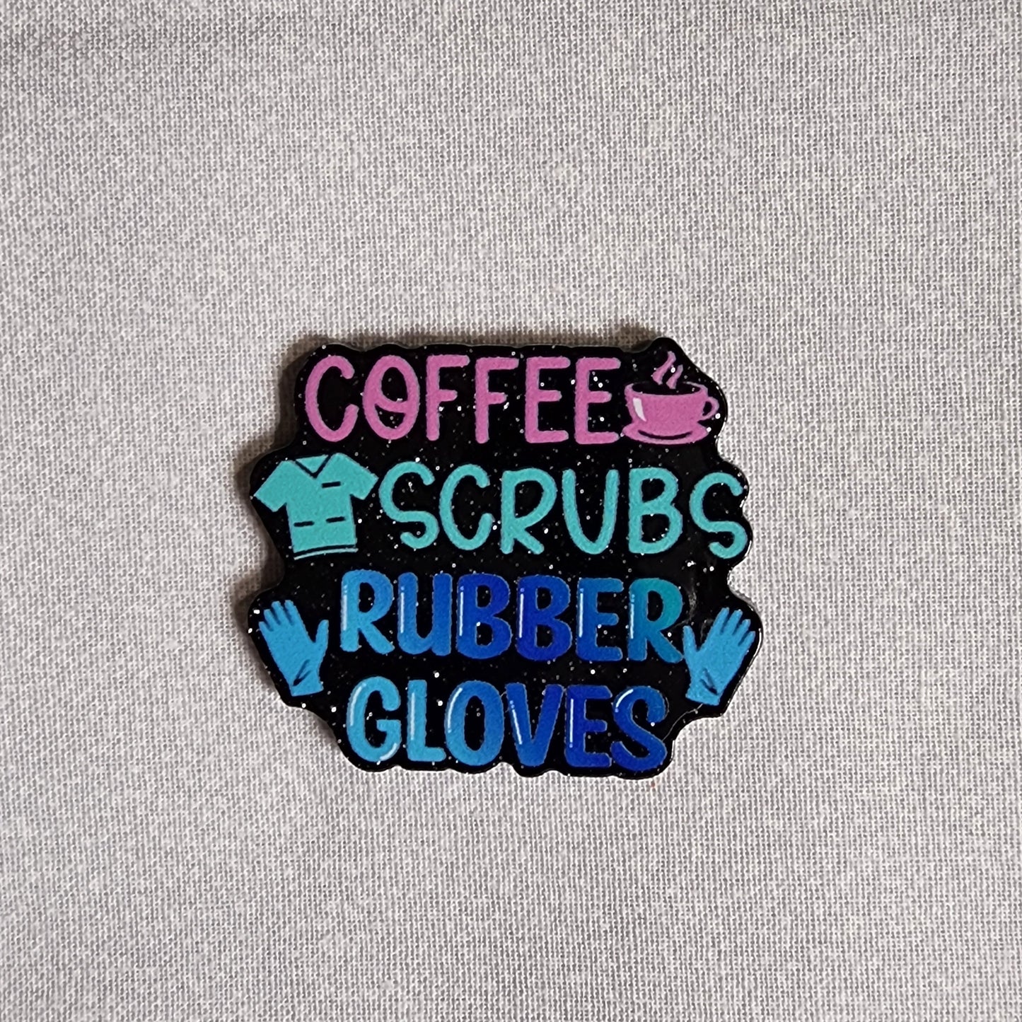 Badge Reel - Coffee Scrubs Rubber Gloves