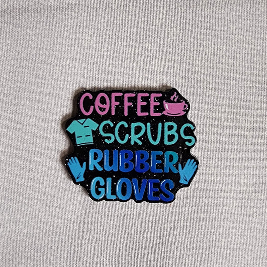Badge Reel - Coffee Scrubs Rubber Gloves