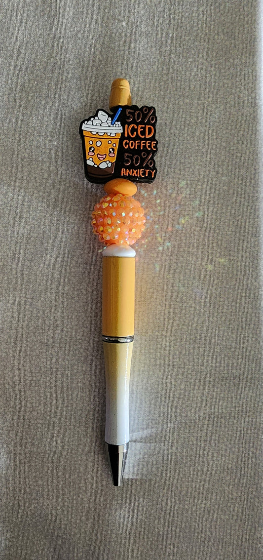 Beadable Pen – 50% Ice Coffee & 50% Anxiety