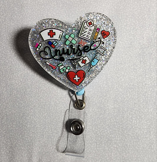 Badge Reel - Nurse Heart