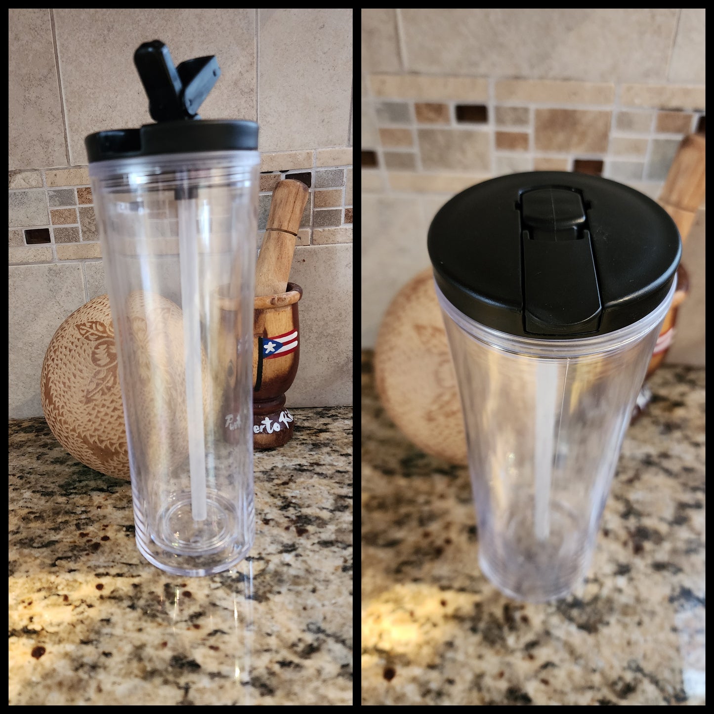 20 oz Acrylic Flip Straw - Snow Globe