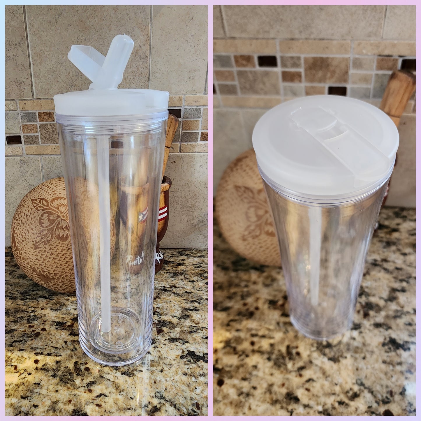 20 oz Acrylic Flip Straw - Snow Globe