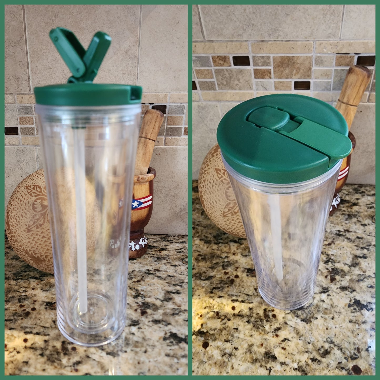 20 oz Acrylic Flip Straw - Snow Globe