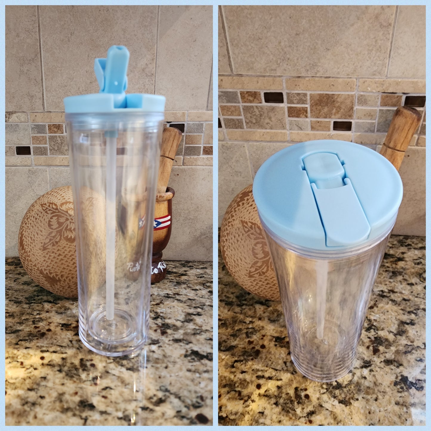 20 oz Acrylic Flip Straw - Snow Globe