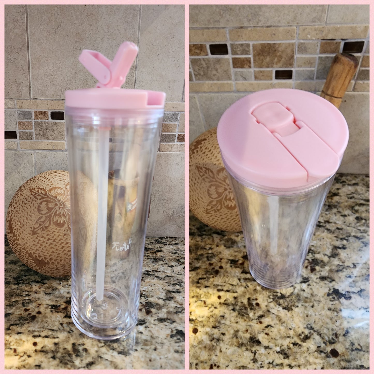 20 oz Acrylic Flip Straw - Snow Globe