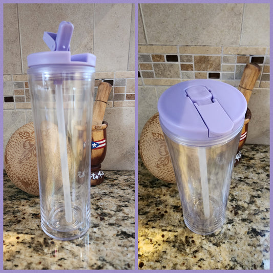 20 oz Acrylic Flip Straw - Snow Globe